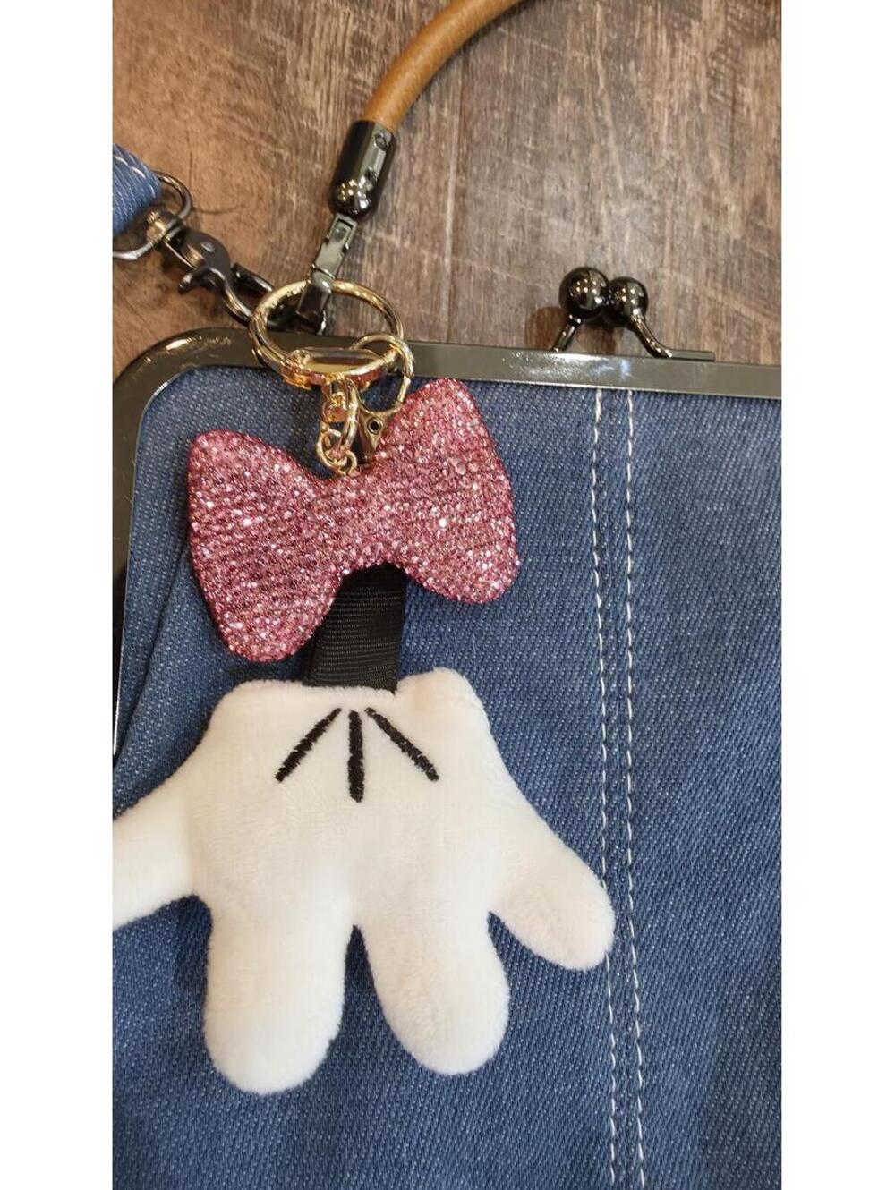 Blue Crossbody Bag Glitter Bow Bag Charm - Picture 4 of 7